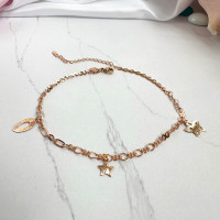 Аксессуар на ножку - браслет с подвесками: цветок, овал, звезда (Xuping Jewelry)