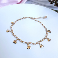 Аксессуар на ножку - браслет с подвесками-сердцами (Xuping Jewelry)