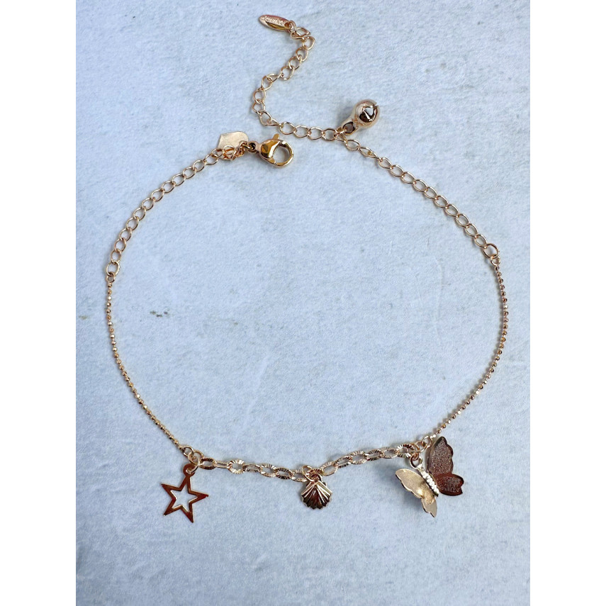 Браслет на ногу с 3D-бабочкой, звездой и ракушкой от Xuping Jewelry