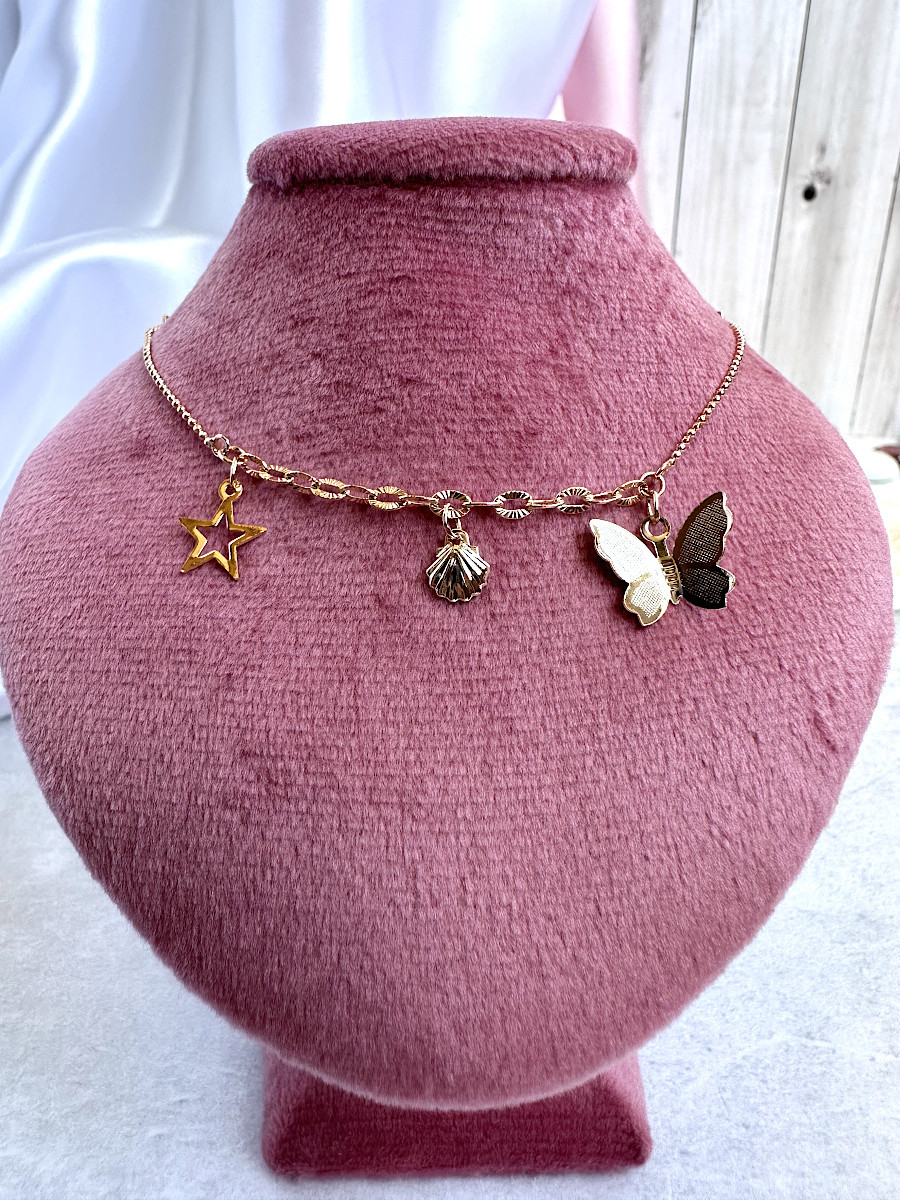 Браслет на ногу с 3D-бабочкой, звездой и ракушкой от Xuping Jewelry