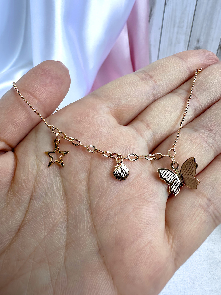 Браслет на ногу с 3D-бабочкой, звездой и ракушкой от Xuping Jewelry