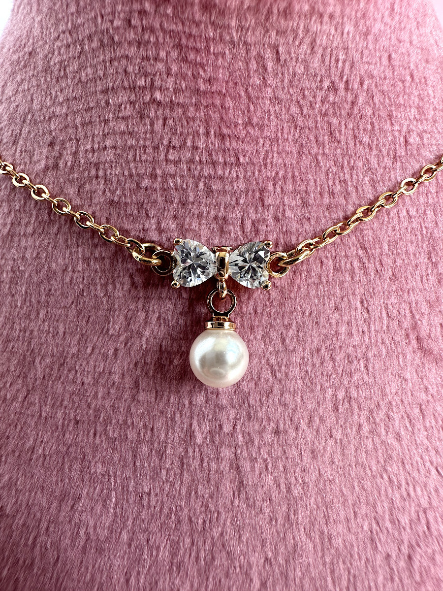 Ножной браслет с бантиком и жемчужной подвеской, Xuping Jewelry