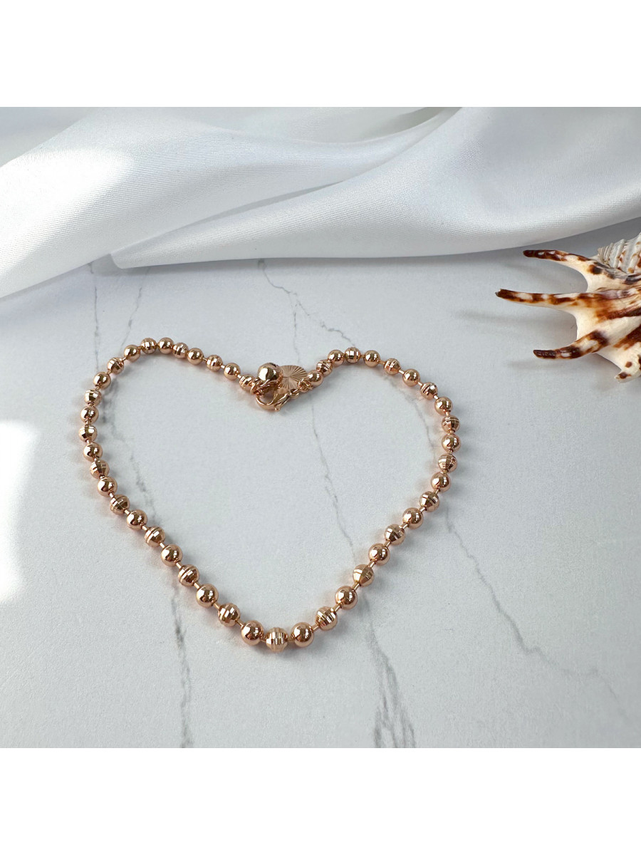 Позолоченный ножной браслет шариками (26 см.), Xuping Jewelry Позолоченный ножной браслет шариками (26 см.), Xuping Jewelry