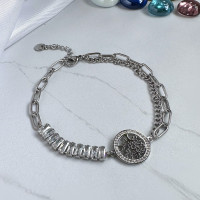 Браслет на руку Xuping Jewelry с Древом жизни, кристаллами и двойной цепочкой