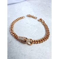 Браслет-цепь на руку "Змиулан" с головой змеи в золоте, Xuping Jewelry