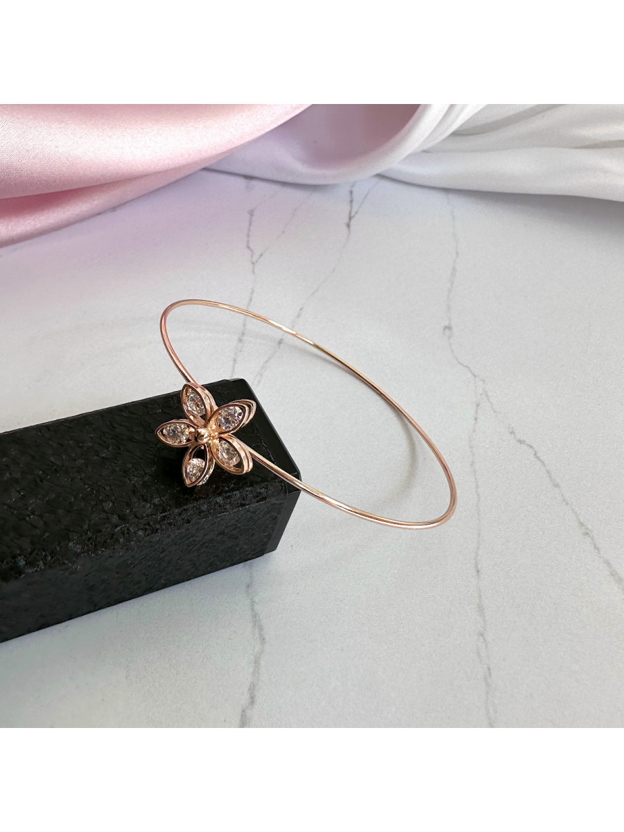 Гибкий браслет с нежным цветком и лепестками-фианитами, Xuping Jewelry Гибкий браслет с нежным цветком и лепестками-фианитами, Xuping Jewelry