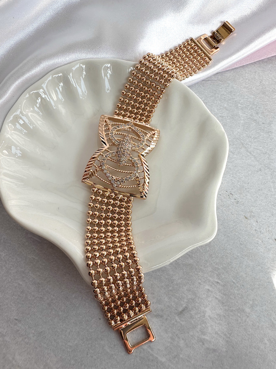 Браслет из шариков с абстрактным декором (19 см.), Xuping Jewelry
