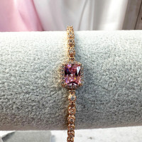 Браслет "Леди" с розовым фианитом (17/19 см.), Xuping Jewelry