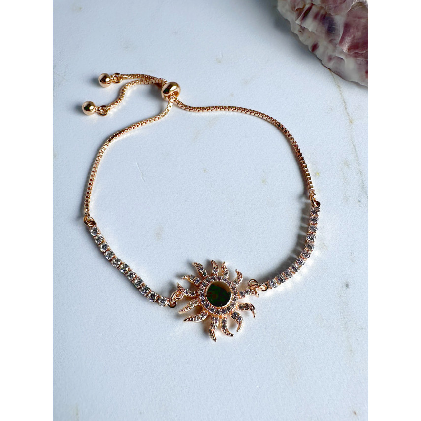 Браслет "Солнце" с дорожкой цирконов, Xuping Jewelry