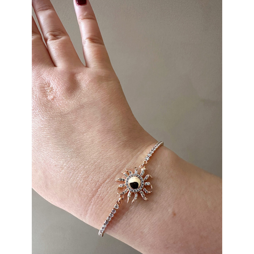 Браслет "Солнце" с дорожкой цирконов, Xuping Jewelry