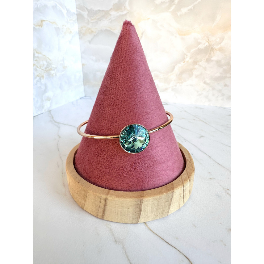 Браслет-бэнгл "Crystals" с кристаллом Сваровски цвета морской волны, Xuping Jewelry