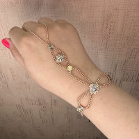 Слейв-браслет на запястье и на палец с цветами (браслет "Жади"), Xuping Jewelry
