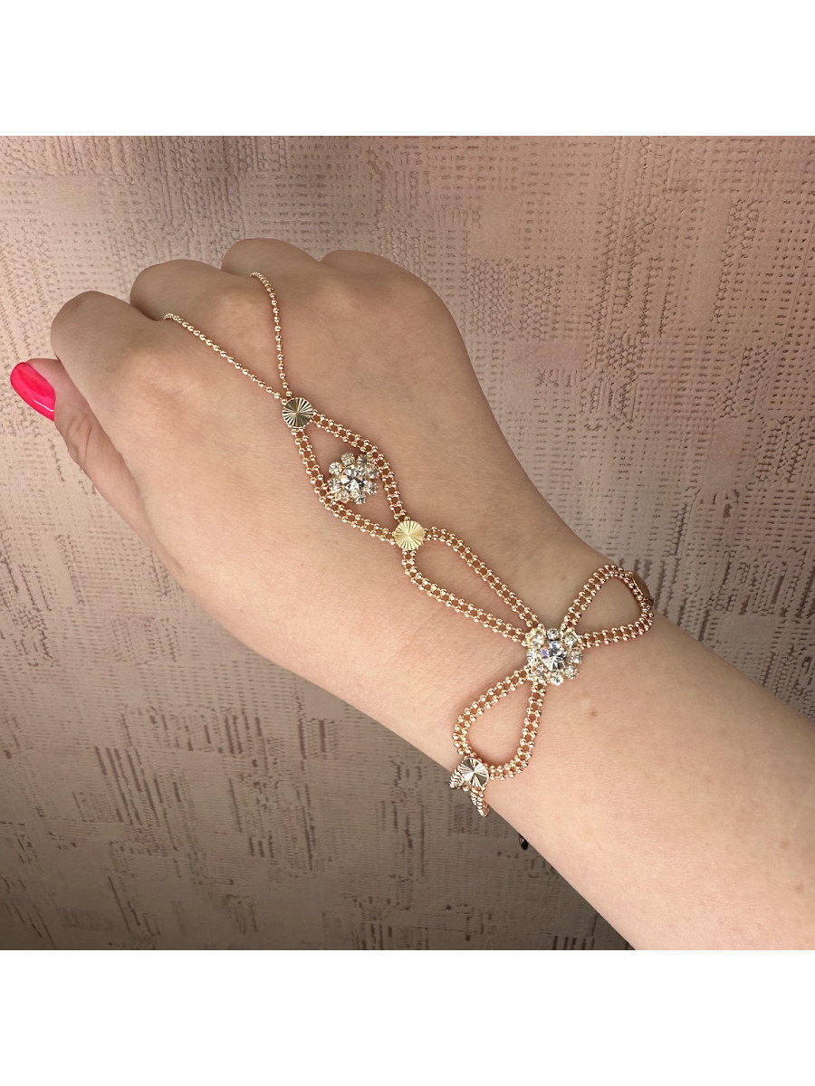 Слейв-браслет на запястье и на палец с цветами (браслет "Жади"), Xuping Jewelry