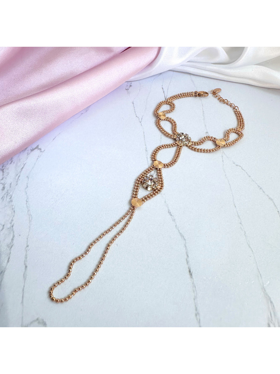 Слейв-браслет на запястье и на палец с цветами (браслет "Жади"), Xuping Jewelry