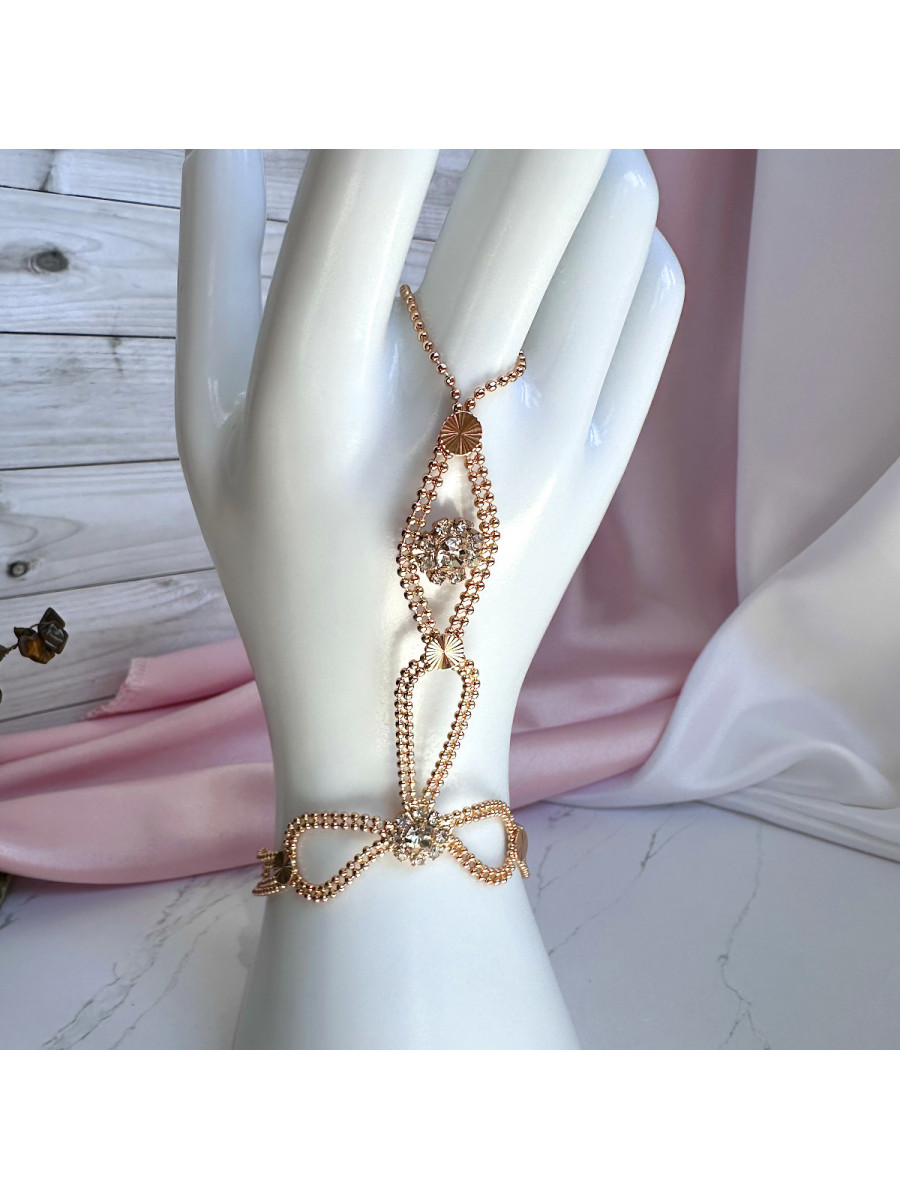 Слейв-браслет на запястье и на палец с цветами (браслет "Жади"), Xuping Jewelry