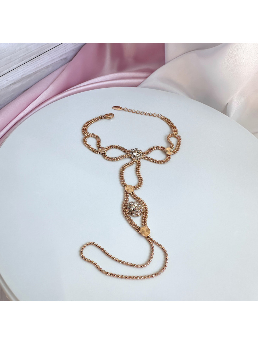 Слейв-браслет на запястье и на палец с цветами (браслет "Жади"), Xuping Jewelry
