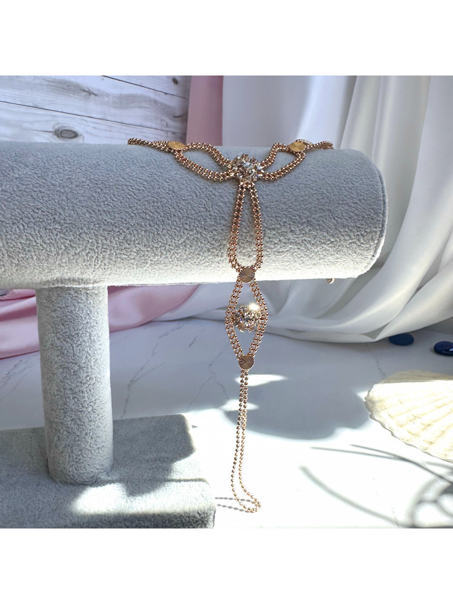 Слейв-браслет на запястье и на палец с цветами (браслет "Жади"), Xuping Jewelry