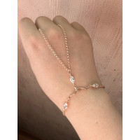 Слейв-браслет с фианитами-каплями (браслет "Жади"), Xuping Jewelry