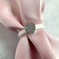 Кольцо "Любовь" с сердцем и белой керамикой (размер 18), Xuping Jewelry
