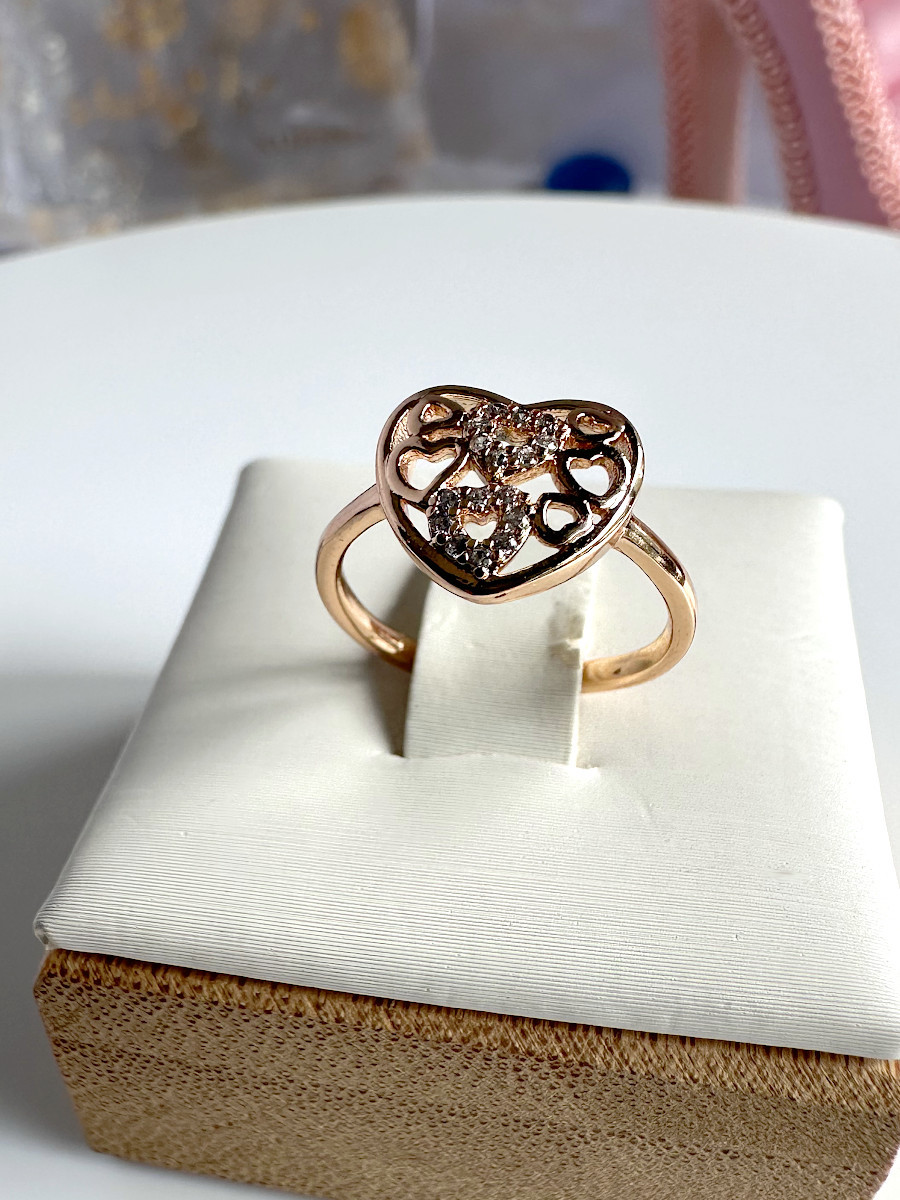 Кольцо на фалангу с узорчатым сердцем, Xuping Jewelry