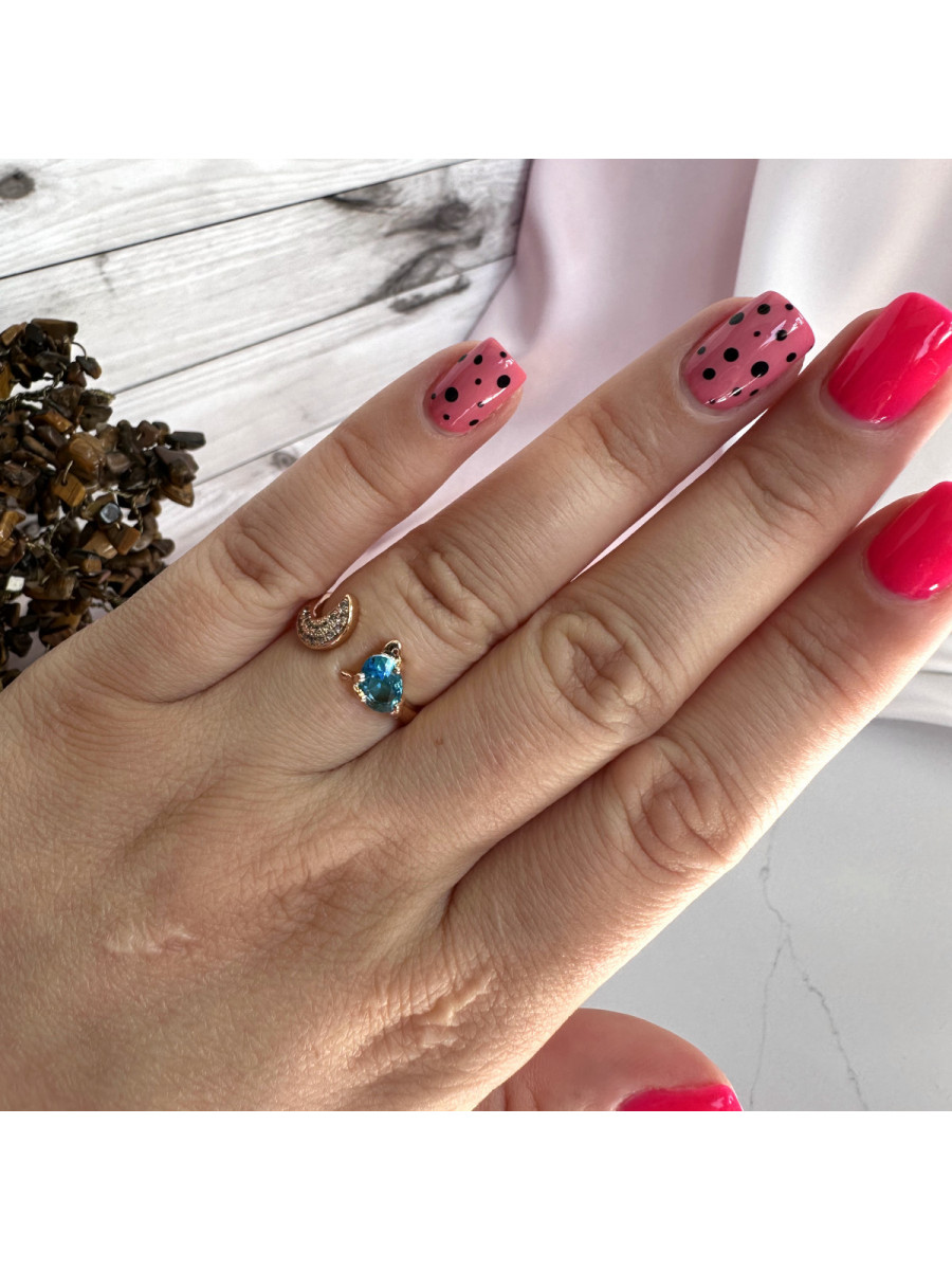 Позолоченное кольцо Лиса с голубым цирконом, Xuping Jewelry Позолоченное кольцо Лиса с голубым цирконом, Xuping Jewelry