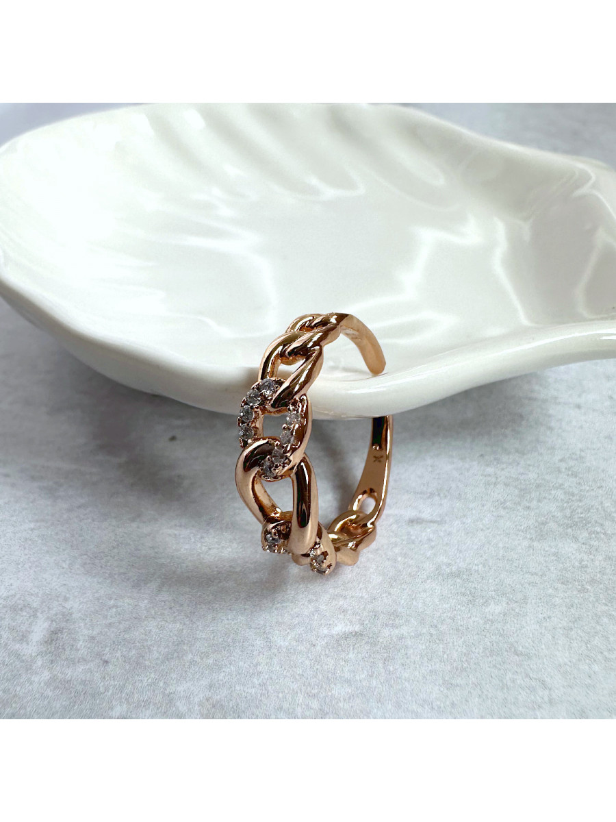 Кольцо "Цепь" с цирконами, Xuping Jewelry Кольцо "Цепь" с цирконами, Xuping Jewelry