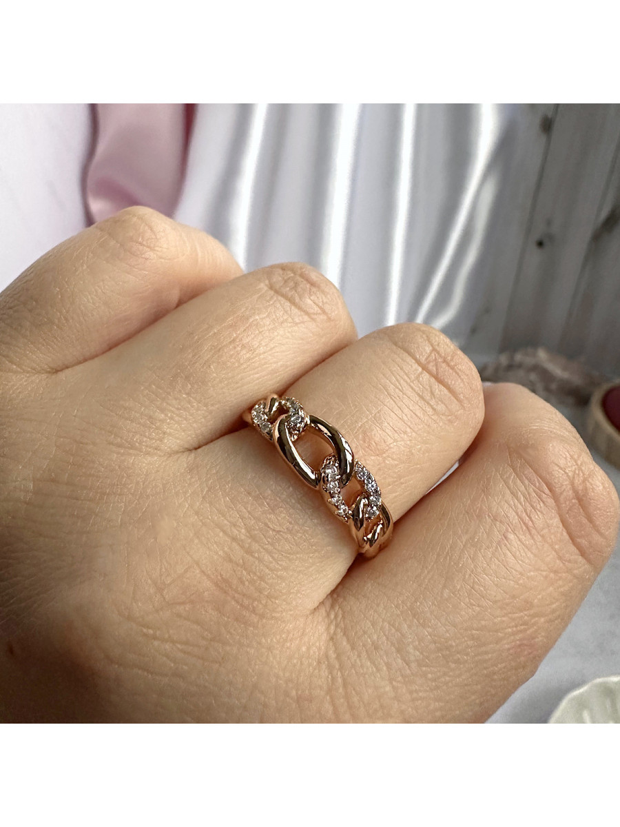 Кольцо "Цепь" с цирконами, Xuping Jewelry Кольцо "Цепь" с цирконами, Xuping Jewelry