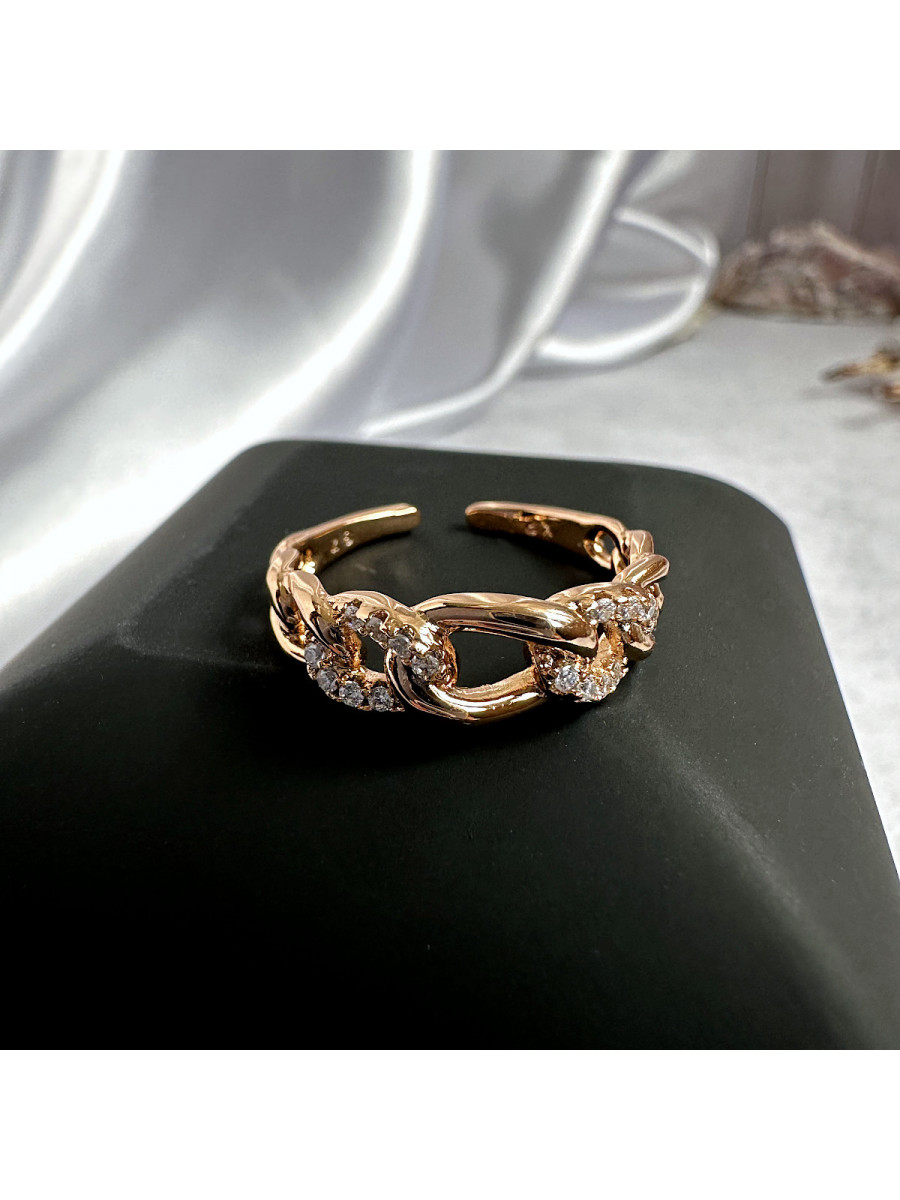 Кольцо "Цепь" с цирконами, Xuping Jewelry Кольцо "Цепь" с цирконами, Xuping Jewelry
