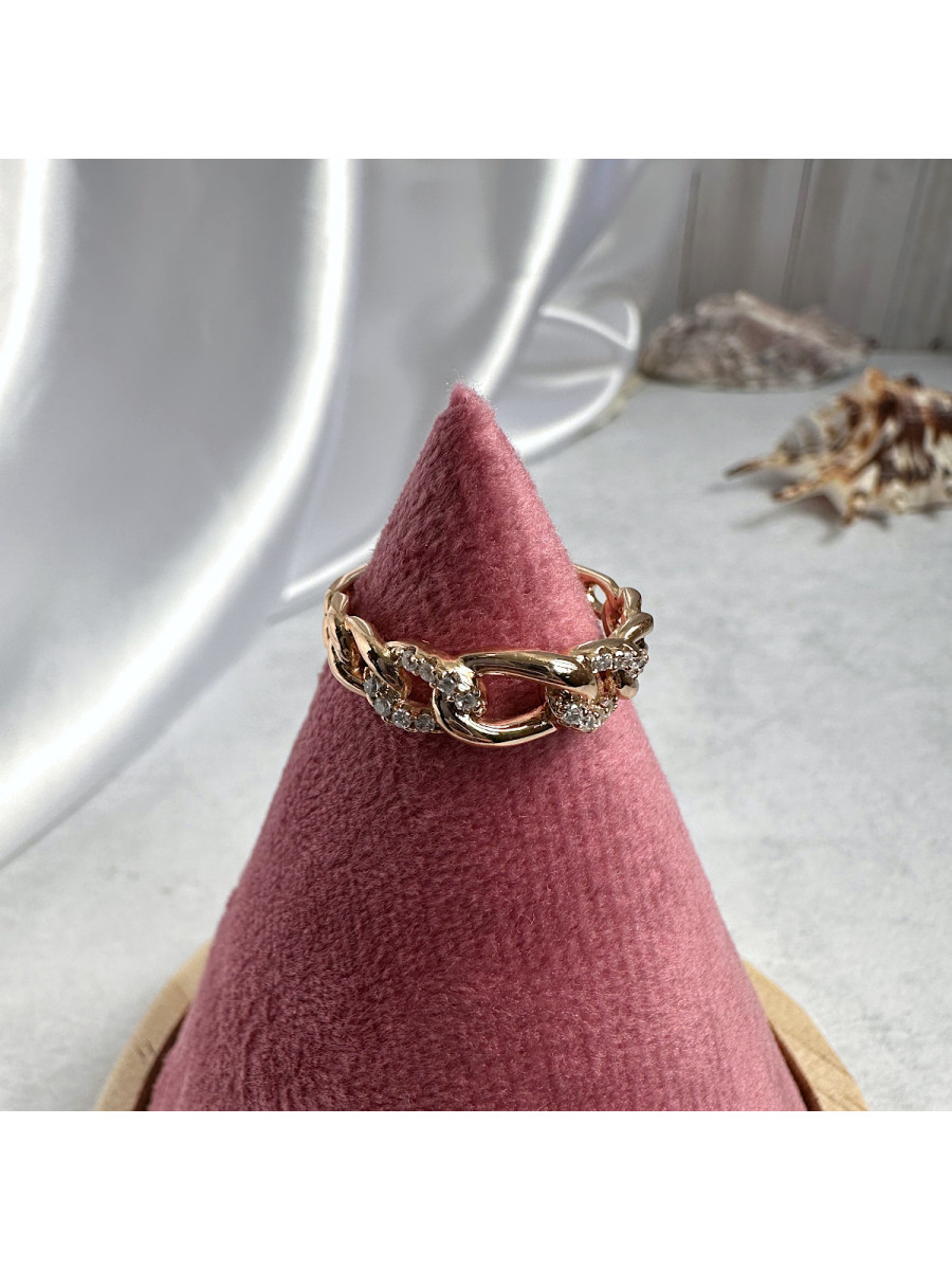 Кольцо "Цепь" с цирконами, Xuping Jewelry Кольцо "Цепь" с цирконами, Xuping Jewelry