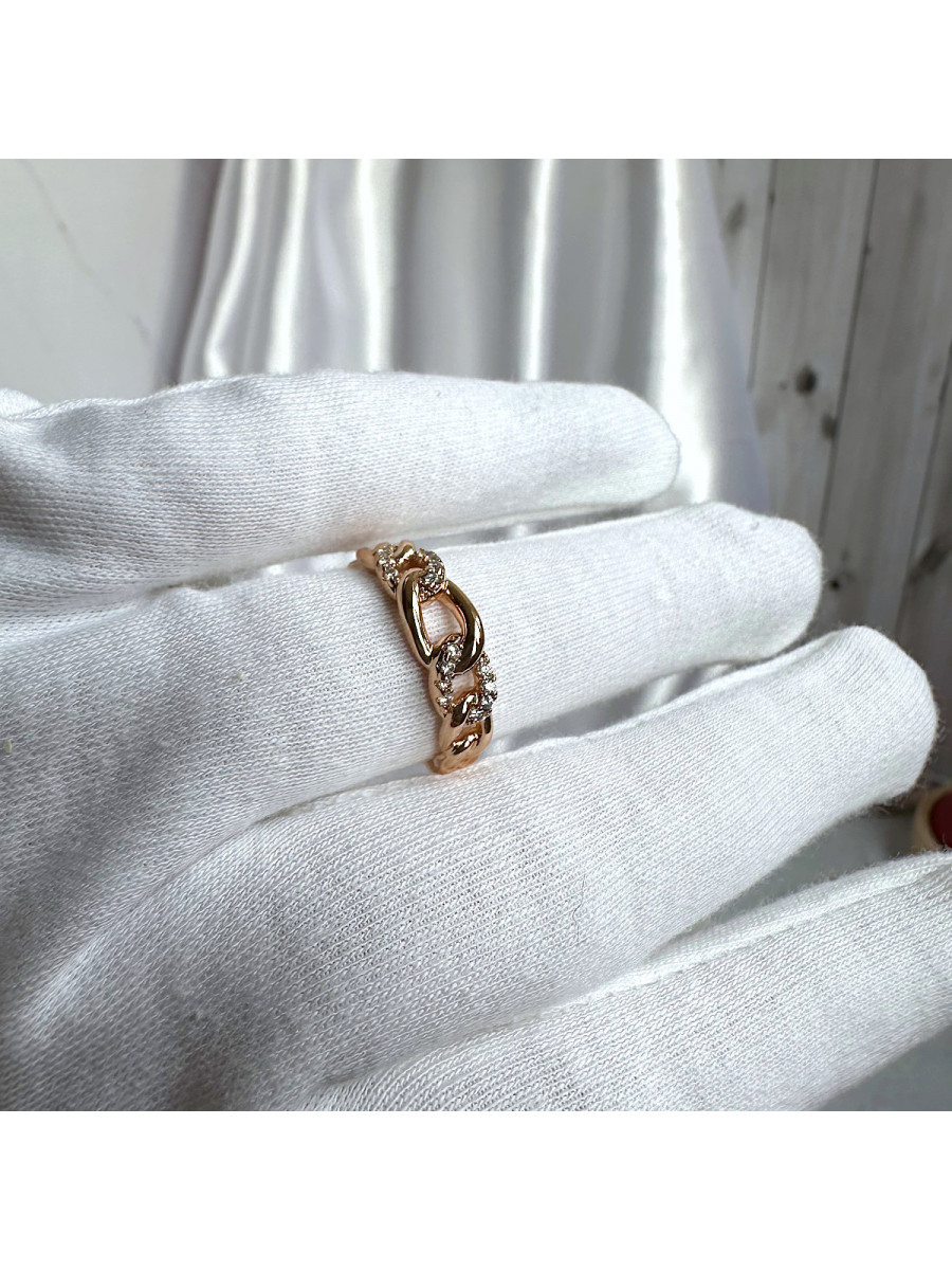 Кольцо "Цепь" с цирконами, Xuping Jewelry Кольцо "Цепь" с цирконами, Xuping Jewelry