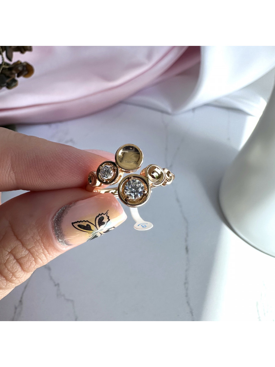 Кольцо позолоченное "Гармония" (16-19), Xuping Jewelry Кольцо позолоченное "Гармония" (16-19), Xuping Jewelry