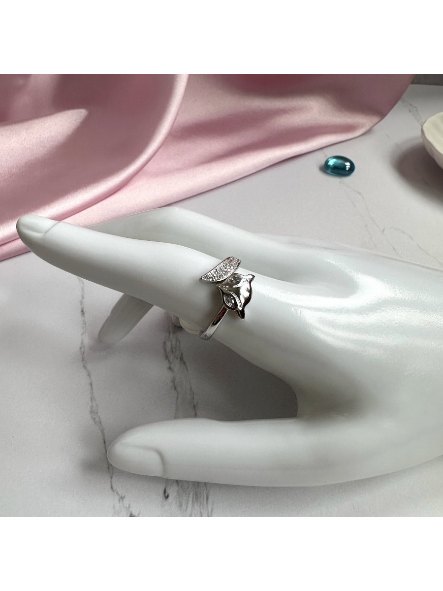 Кольцо "Серебристая Лиса" с цирконами, Xuping Jewelry Кольцо "Серебристая Лиса" с цирконами, Xuping Jewelry