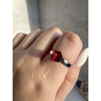 Разъёмный перстень с красным кубиком-кристаллом Сваровски (18-22), Xuping Jewelry