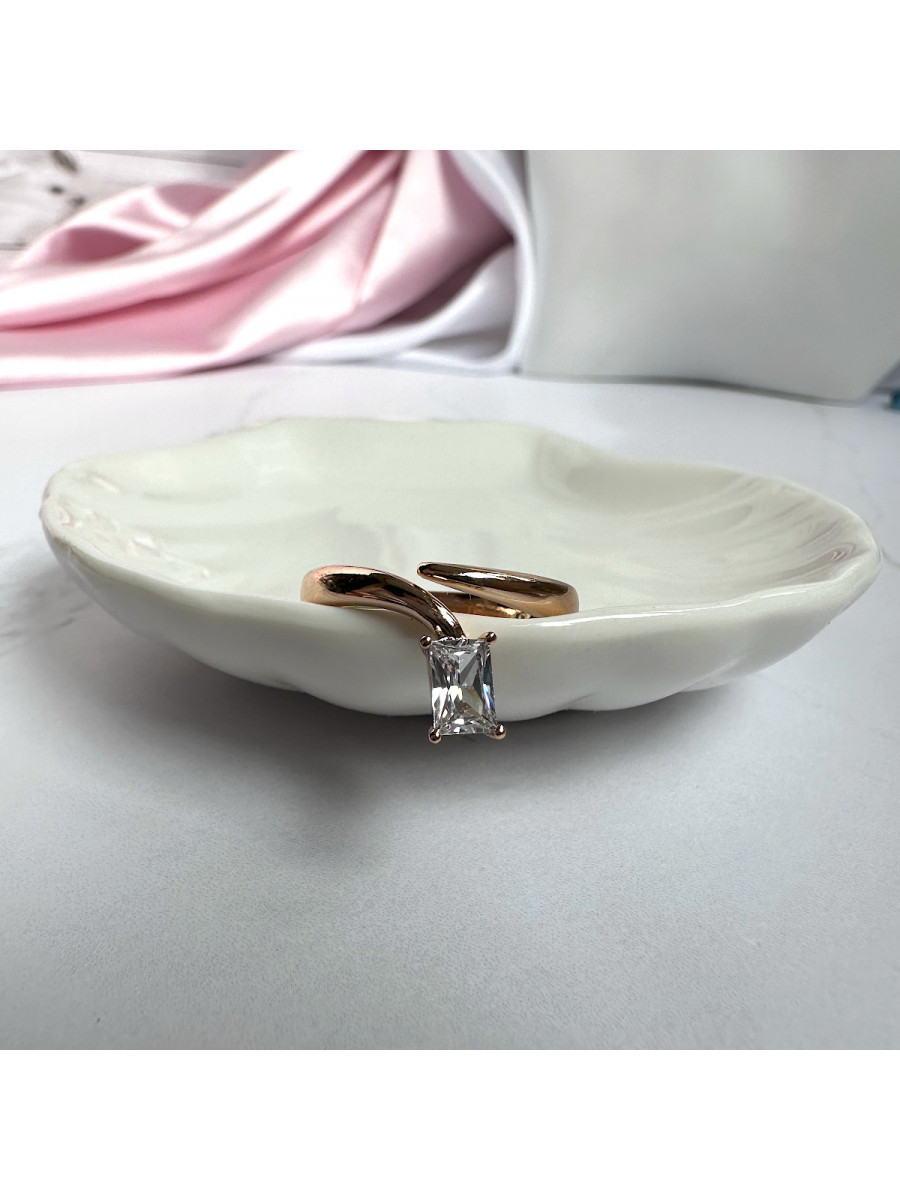 Перстень с прямоугольным цирконом, универсальный размер, Xuping Jewelry