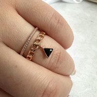 Двухслойное кольцо с треугольной подвеской, Xuping Jewelry
