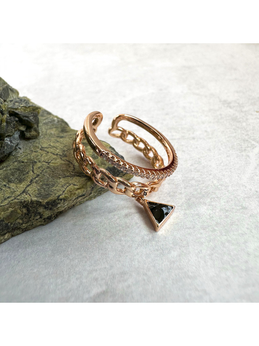 Двухслойное кольцо с треугольной подвеской, Xuping Jewelry Двухслойное кольцо с треугольной подвеской, Xuping Jewelry