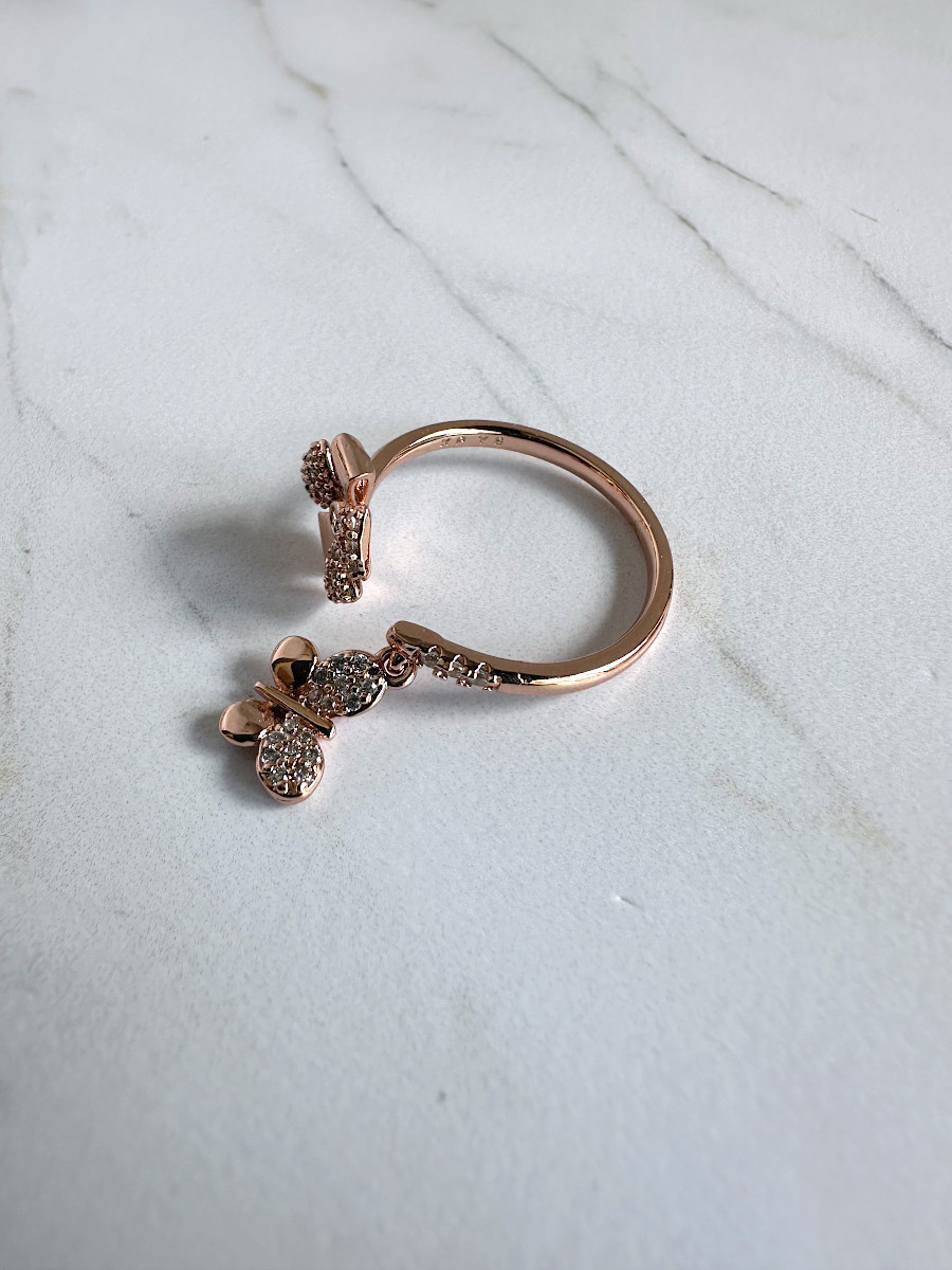 Кольцо с цветком и подвеской-бабочкой (16-20), Xuping Jewelry Кольцо с цветком и подвеской-бабочкой (16-20), Xuping Jewelry