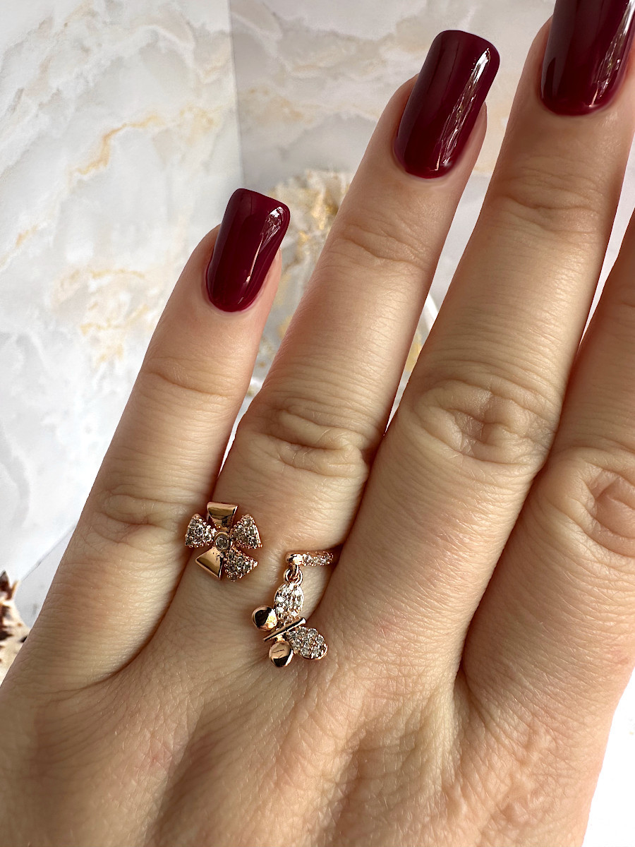 Кольцо с цветком и подвеской-бабочкой (16-20), Xuping Jewelry Кольцо с цветком и подвеской-бабочкой (16-20), Xuping Jewelry