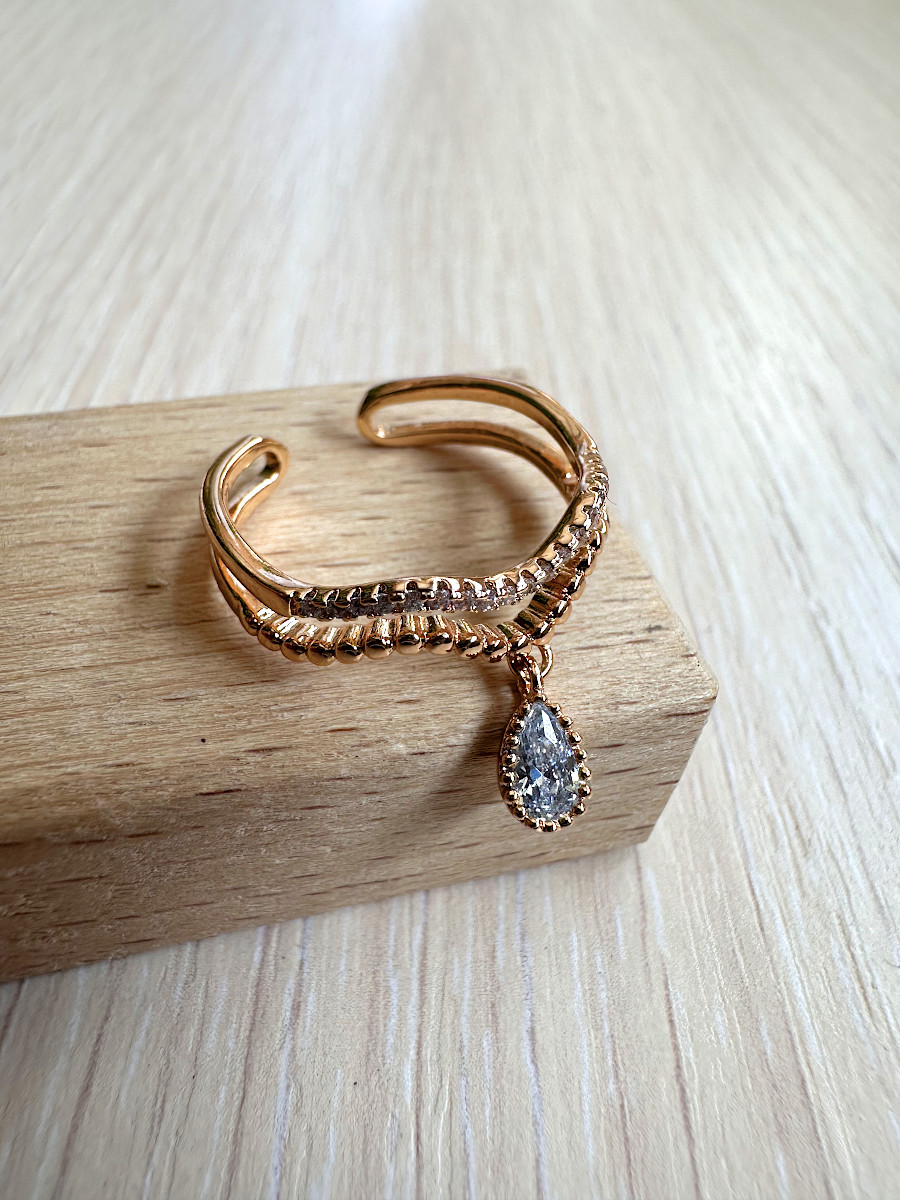 Кольцо с подвеской-каплей (16-20), Xuping Jewelry Кольцо с подвеской-каплей (16-20), Xuping Jewelry
