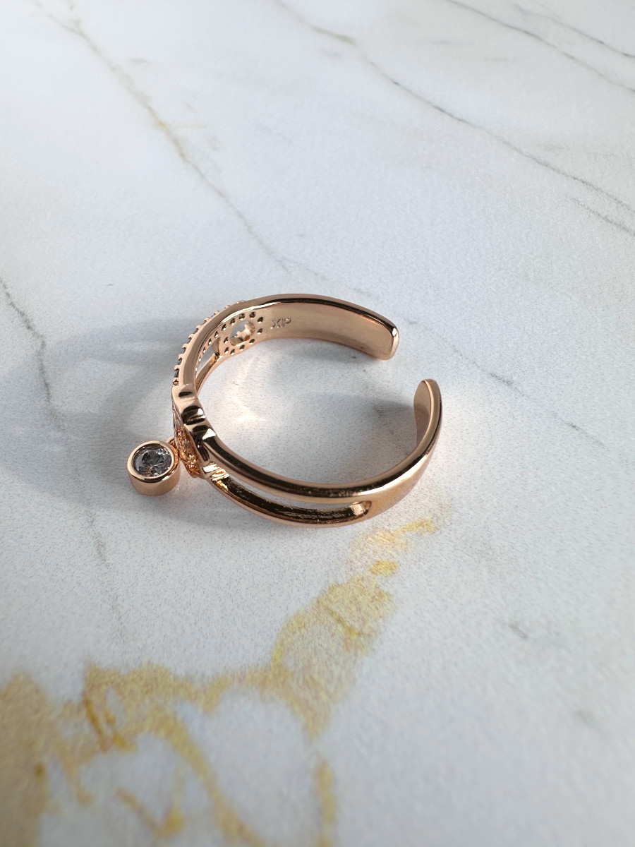 Кольцо с розой и подвеской (16-20), Xuping Jewelry Кольцо с розой и подвеской (16-20), Xuping Jewelry