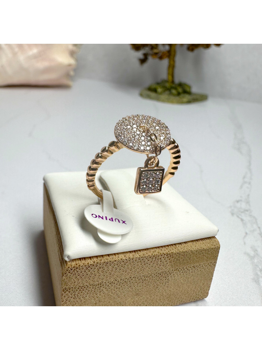 Кольцо “Океан камней” с подвесным элементом, Xuping Jewelry (размер 21) Кольцо “Океан камней” с подвесным элементом, Xuping Jewelry (размер 21)