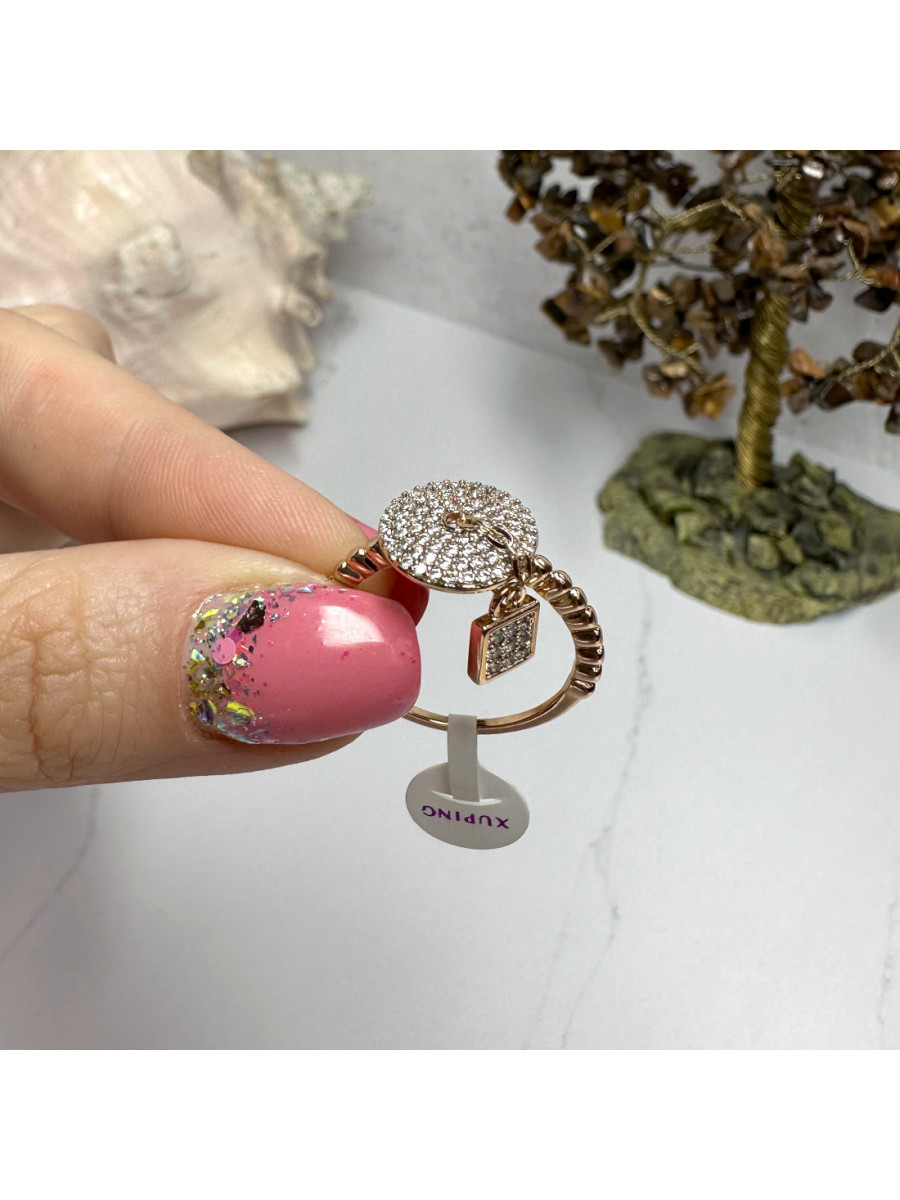 Кольцо “Океан камней” с подвесным элементом, Xuping Jewelry (размер 21) Кольцо “Океан камней” с подвесным элементом, Xuping Jewelry (размер 21)