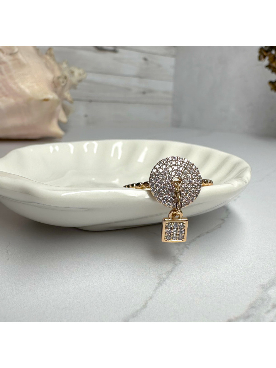 Кольцо “Океан камней” с подвесным элементом, Xuping Jewelry (размер 21) Кольцо “Океан камней” с подвесным элементом, Xuping Jewelry (размер 21)