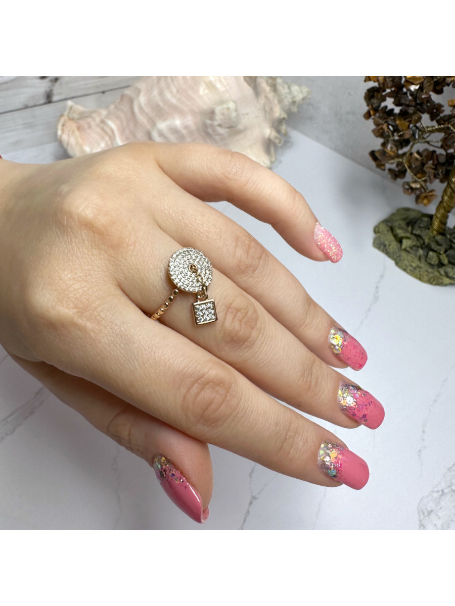 Кольцо “Океан камней” с подвесным элементом, Xuping Jewelry (размер 21) Кольцо “Океан камней” с подвесным элементом, Xuping Jewelry (размер 21)