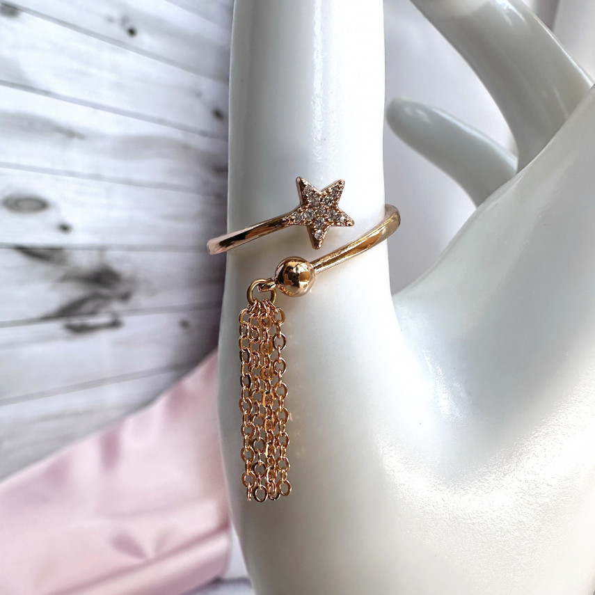 Кольцо со звездой и подвеской-кисточкой (16-21), Xuping Jewelry