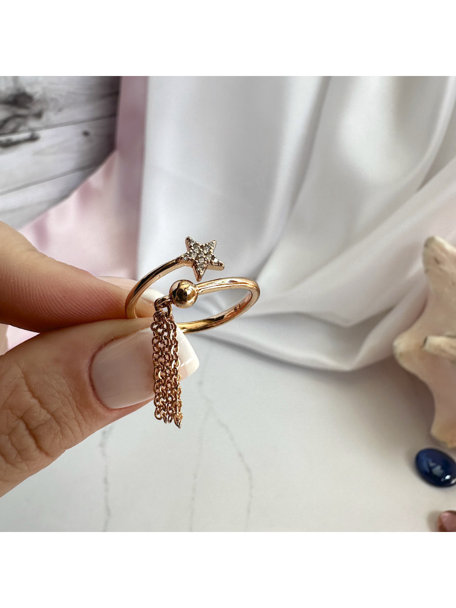 Кольцо со звездой и подвеской-кисточкой (16-21), Xuping Jewelry