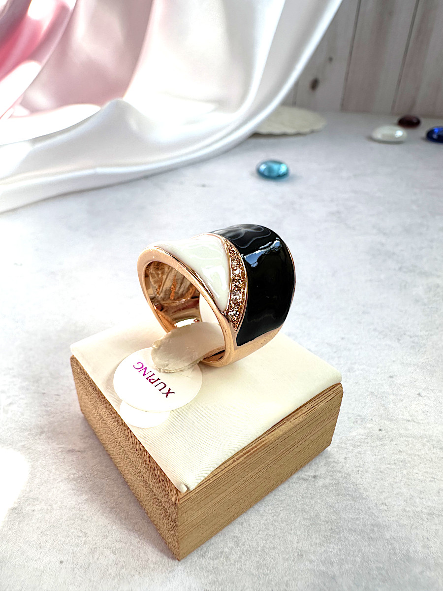 Широкое кольцо "День и Ночь" (размер 18), Xuping Jewelry