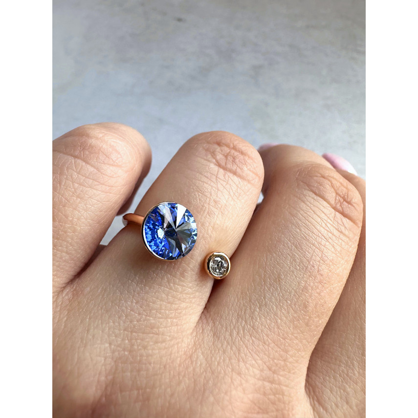 Кольцо "Sky" с синим кристаллом Сваровски (16-20), Xuping Jewelry