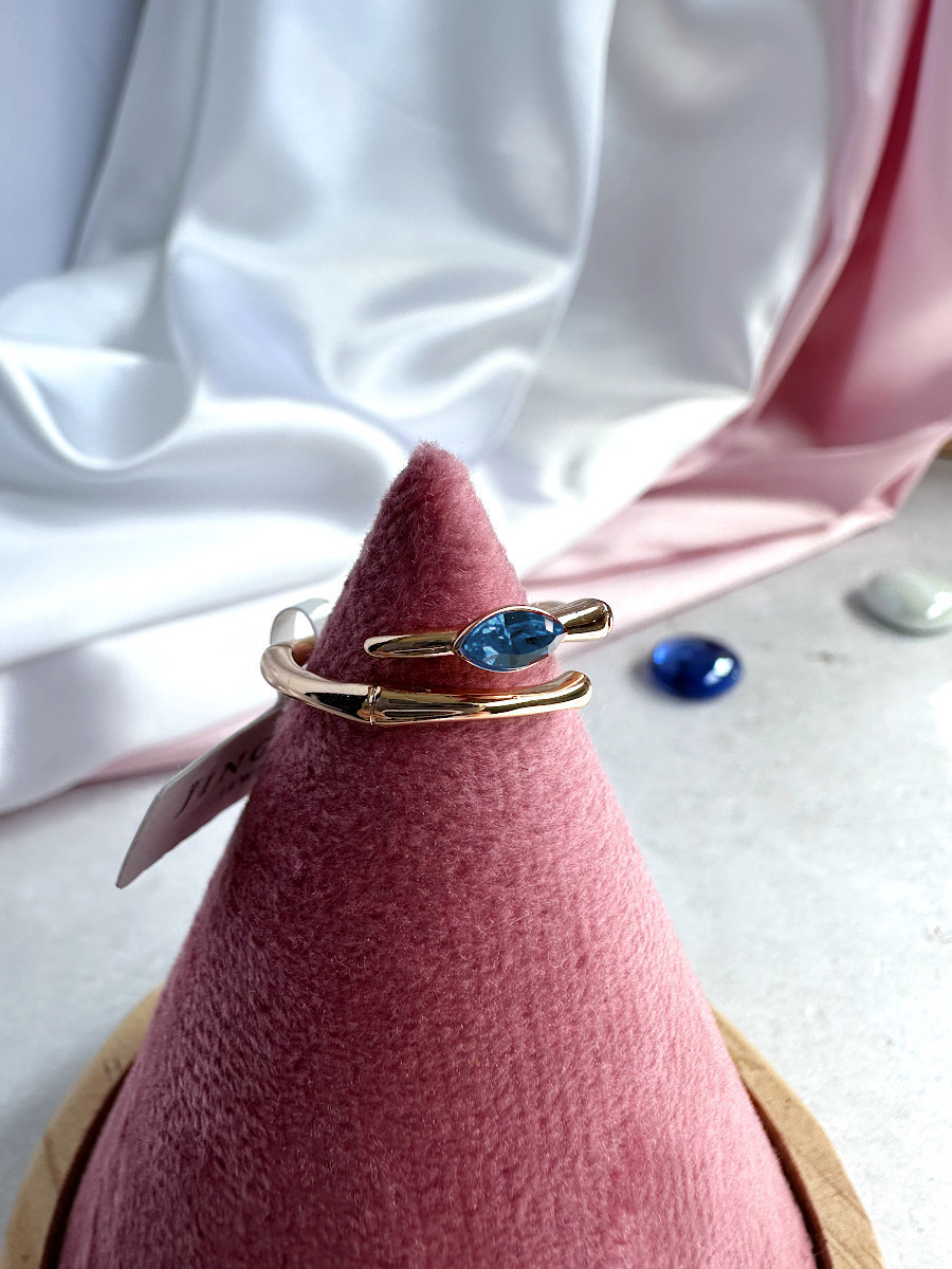 Кольцо-змея "Аспид" с голубым кристаллом Сваровски в голове (16-22), Xuping Jewelry Кольцо-змея "Аспид" с голубым кристаллом Сваровски в голове (16-22), Xuping Jewelry