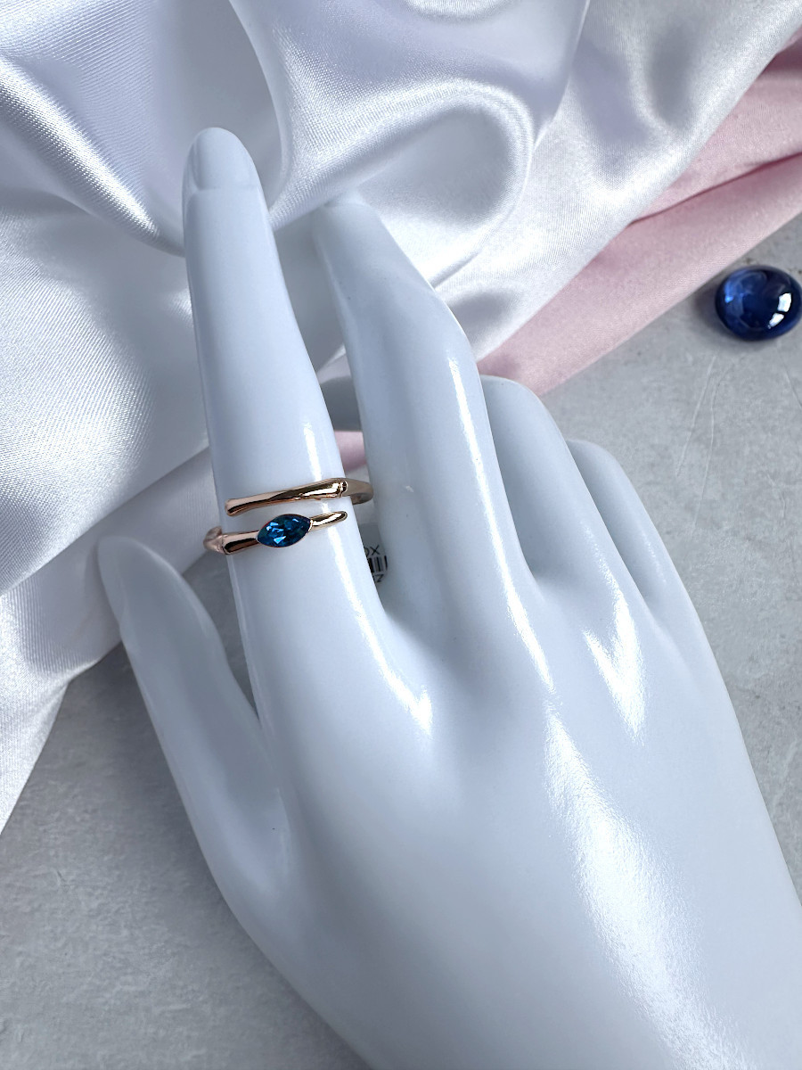 Кольцо-змея "Аспид" с голубым кристаллом Сваровски в голове (16-22), Xuping Jewelry Кольцо-змея "Аспид" с голубым кристаллом Сваровски в голове (16-22), Xuping Jewelry
